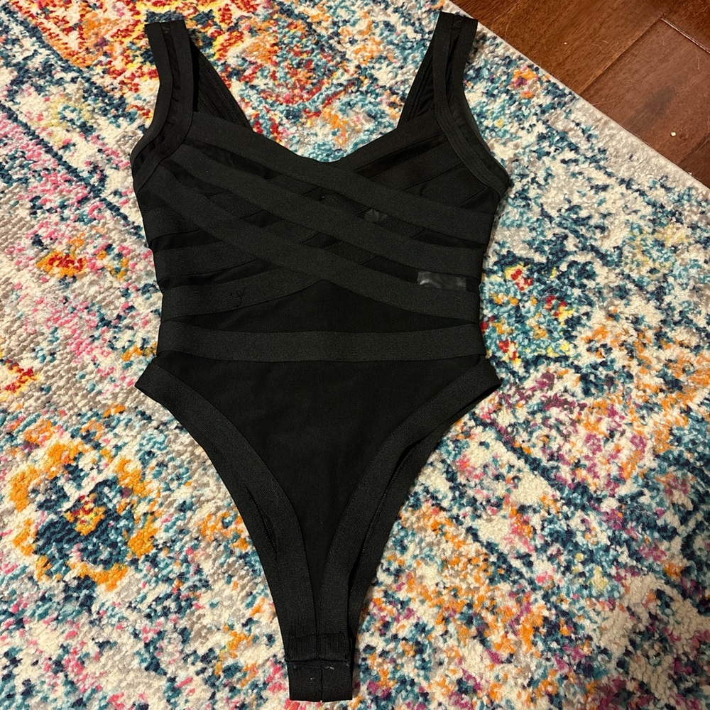 Princess Polly Black Strappy Bodysuit
